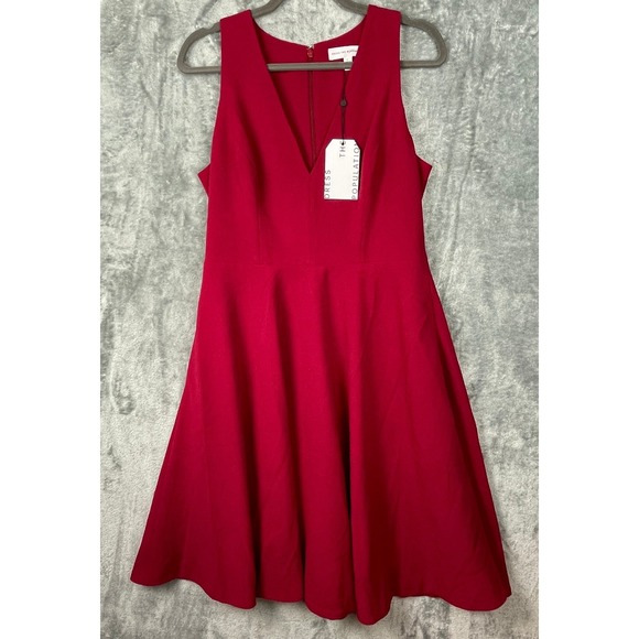 Dress the Population Dresses & Skirts - Dress‎ the Population Catalina Cocktail Dress Large Red Pockets Fit & Flare New